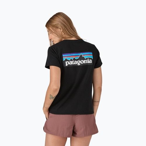 Dámske tričko Patagonia P-6 Logo Responsibili-Tee black