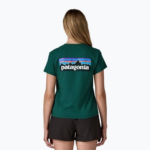 Dámske tričko Patagonia P-6 Logo Responsibili-Tee cascade green