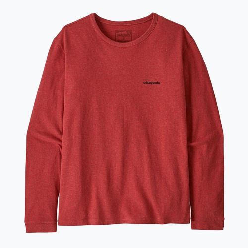 Dámske tričko longsleeve Patagonia P-6 Logo Responsibili-Tee potters red