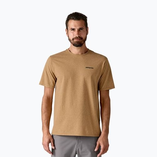 Pánske  tričko Patagonia P-6 Logo Responsibili-Tee talon gold