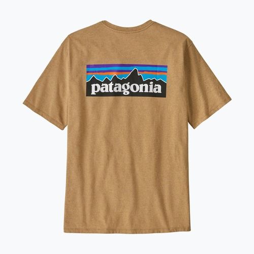 Pánske  tričko Patagonia P-6 Logo Responsibili-Tee talon gold