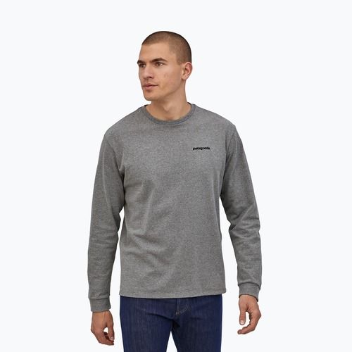 Pánske tričko longsleeve Patagonia P-6 Logo Responsibili gravel heather