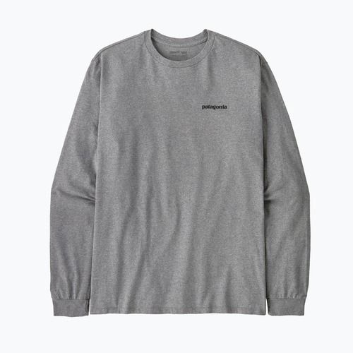 Pánske tričko longsleeve Patagonia P-6 Logo Responsibili gravel heather