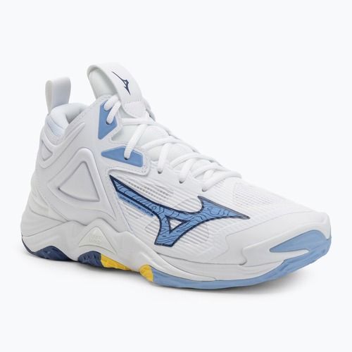 Volejbalové topánky Mizuno Wave Momentum 3 Mid biele/bellwether modré/belair modré