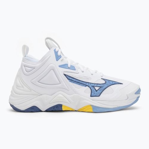 Volejbalové topánky Mizuno Wave Momentum 3 Mid biele/bellwether modré/belair modré