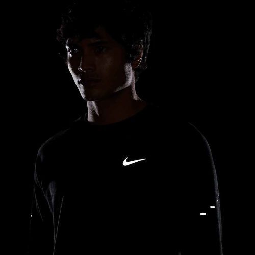 Pánske bežecké tričko longsleeve Nike Stride Dri-Fit Waffle Crew black