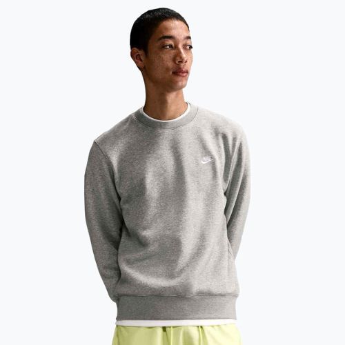 Pánska mikina Nike Club Fleece Crew dark grey heather/white