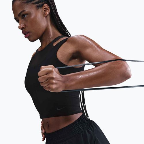 Dámsky tréningový top Nike One Fitted Dri-Fit Cropped Tank black/dark smoke grey