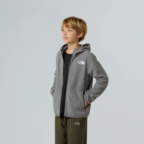 Detská fleecová mikina The North Face Teen Glacier Full Zip Hoodie mid grey heather