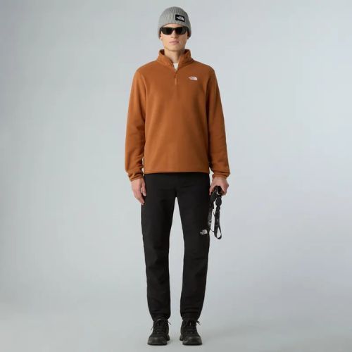 Pánska fleecová mikina The North Face Glacier Fleece 1/4 Zip burnt umber