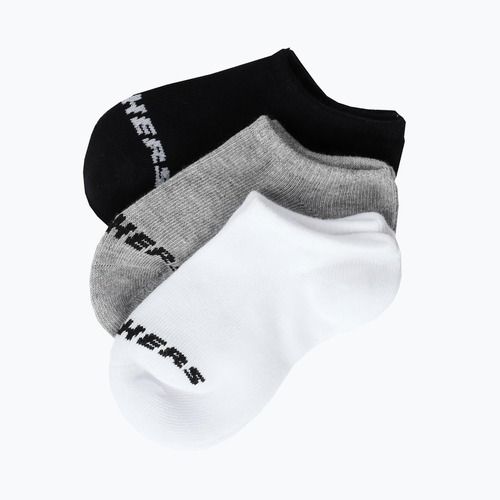 Detské ponožky SKECHERS Non Terry No Show 3 páry white/grey
