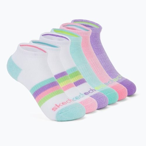 Detské ponožky SKECHERS Heel/Toe Terry Low Cut 6 párov white/light pink