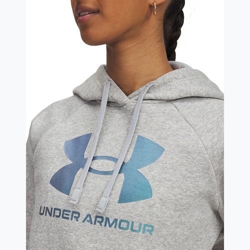 Damska bluza Under Armour Rival Feelce Shimmer Hoody mod gray light heather/iridescent