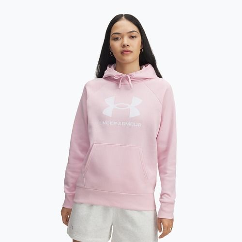 Damska bluza Under Armour Rival Fleece Big Logo Hoody prime pink/white
