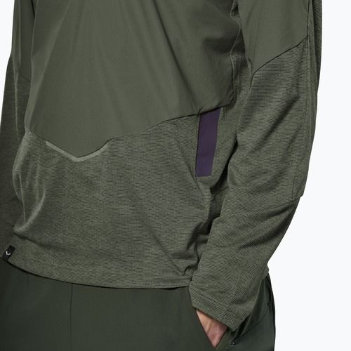 Pánske tričko longsleeve Salewa Pedroc Dry Wind Half Zip Tee faded green