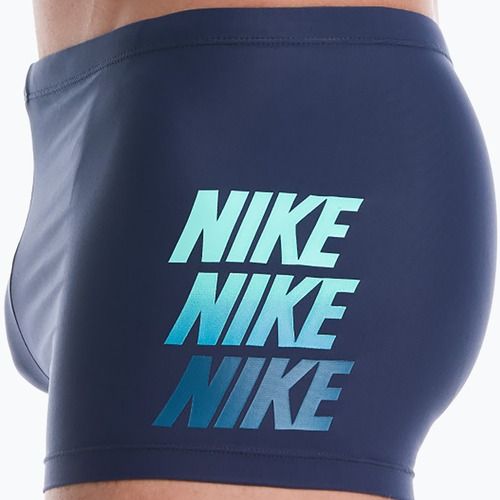 Pánske plavecké boxerky Nike Logo Graphic Square Leg midnight navy