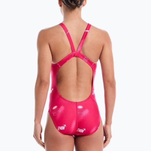 Dámske jednodielne plavky Nike Hydrastrong Fastback rush pink