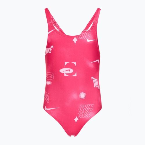 Detské jednodielne plavky Nike Hydrastrong Fastback rush pink