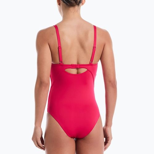 Dámske jednodielne plavky Nike Essential V-Neck rush pink