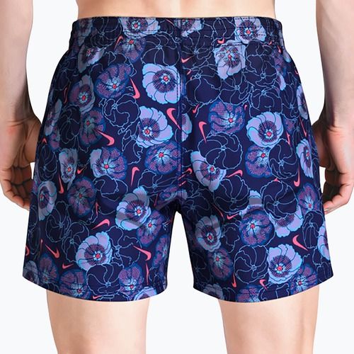 Pánske plavkové šortky Nike Multi Poppy Print 5" Volley midnight navy