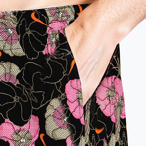 Pánske plavecké šortky Nike Multi Poppy Print 5" Volley black