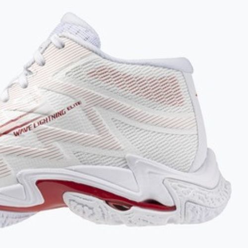 Dámske volejbalové topánky Mizuno Wave Lightning Elite Mid white/rose elegance/lava falls