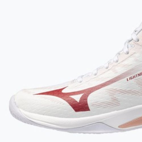 Dámske volejbalové topánky Mizuno Lightning Select Mid white/rose elegance/lava falls