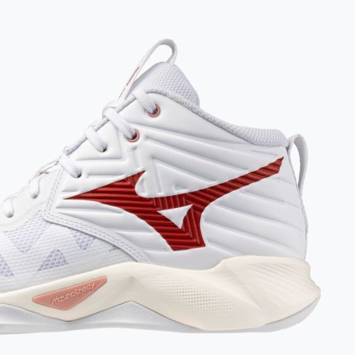 Dámske volejbalové topánky Mizuno Wave Momentum Pro Mid white/rose elegance/lava falls