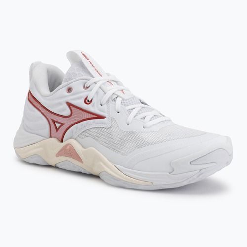 Dámske volejbalové topánky Mizuno Wave Momentum Elite white/rose elegance/lava falls