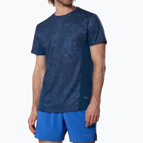 Pánske bežecké tričko Mizuno Active DryAeroFlow Graphic estate blue