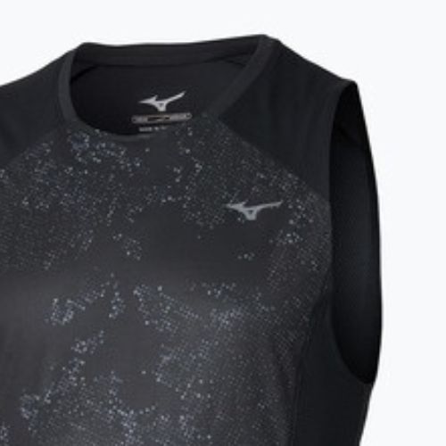 Pánske bežecké tričko Mizuno Active DryAeroFlow Graphic Tank Top black/gray