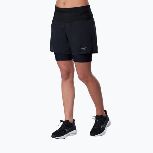 Dámske bežecké šortky Mizuno Trail Multipocket 2in1 black
