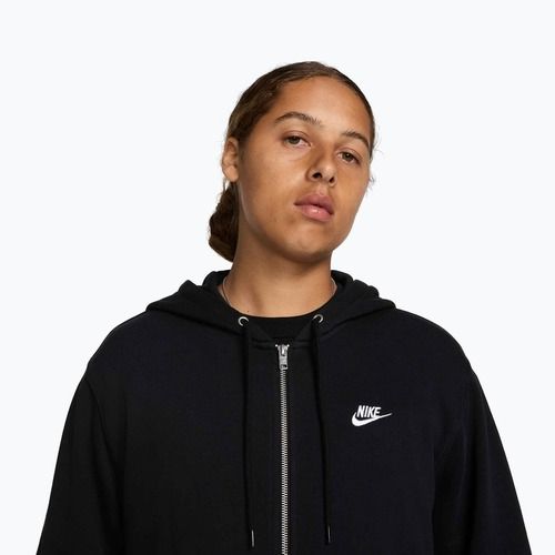 Pánska mikina Nike Club FZ Hoodie black/black/white