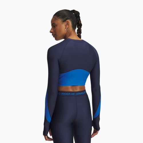 Dámské tréninkové longsleeve Under Armour HeatGear Rib 1/4 Zip washed navy/blue atlantis/blue atlantis