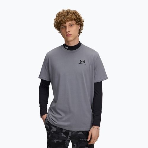 Pánske tréningové tričko Under Armour Logo Emb Heavyweight titan gray/black