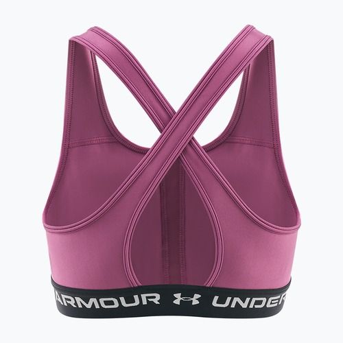 Športová podprsenka Under Armour Crossback Mid fuchsia dusk/black/white