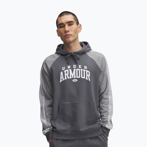 Pánska mikina Under Armour Rival Fleece Colorblock Hoodie castlerock/mod gray/white