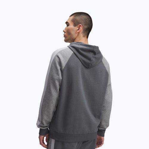 Pánska mikina Under Armour Rival Fleece Colorblock Hoodie castlerock/mod gray/white