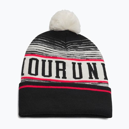 Pánska zimná čiapka Under Armour Halftime Pom Beanie stone/racer red/black