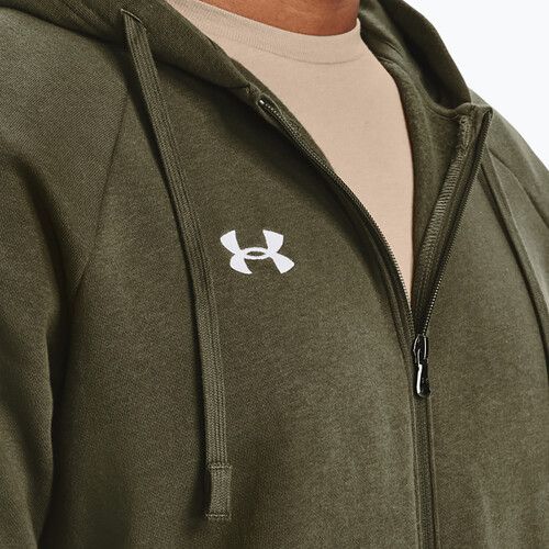 Pánska mikina Under Armour Rival Fleece FZ Hoodie navy dd green/white