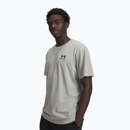 Pánske tričko Under Armour Logo Emb Heavyweight titanium/black