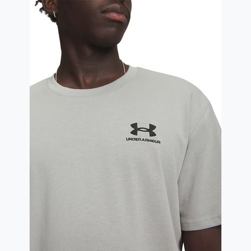Pánske tričko Under Armour Logo Emb Heavyweight titanium/black