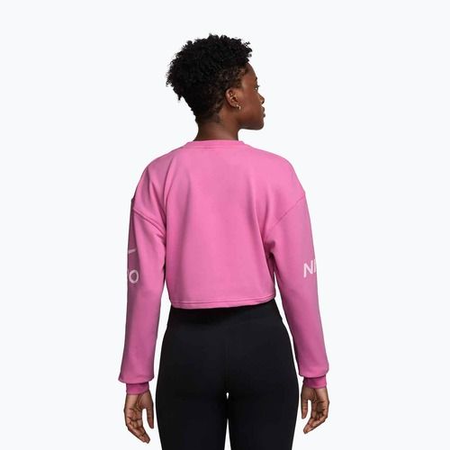 Dámska tréningová mikina Nike Pro Dri-Fit Loose Crew-Neck playful pink/pink foam/white