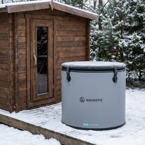 Bazén na otužovanie AQUASTIC BrrFree 382 l dropstitch grey