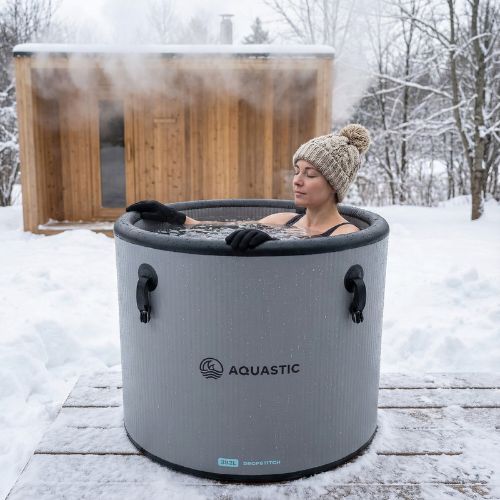 Bazén na otužovanie AQUASTIC BrrFree 382 l dropstitch grey