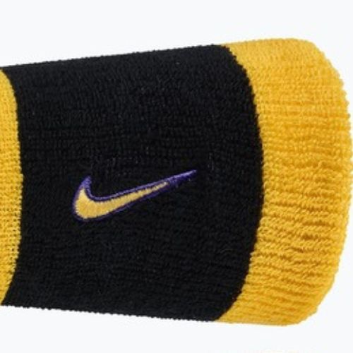 Potítka Nike Swoosh Classic Doublewide Wristbands 2 ks black/court purple university gold