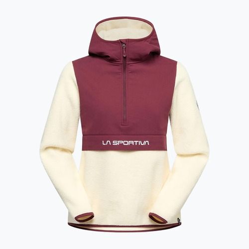 Dámska mikina La Sportiva Guidance Sherpa Hoody chalk/redwood