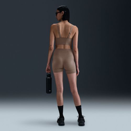 Športová podprsenka Nike Alate Medium Support Longline mink brown/white