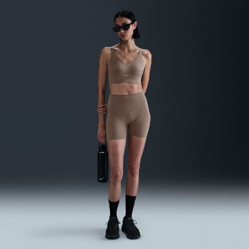 Športová podprsenka Nike Alate Medium Support Longline mink brown/white