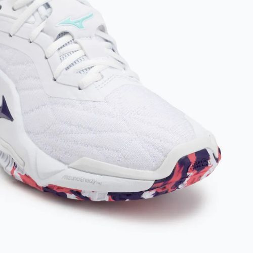 Halové topánky Mizuno Wav Stealth Neo 2 white/violet indigo/camellia rose